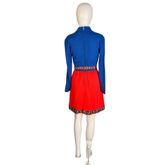 Vintage Lanz Original Dress 1960s Partridge Trim Mock Collar - Picture 4 of 5